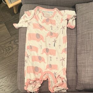 Bestaroo Pink Elephant Print Kids Bodysuit